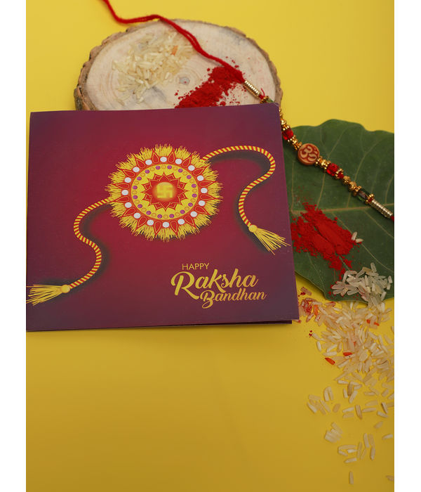 YouBella Rakhi and Greeting Card Combo for Brother (Multi-Colour) (YBRK_76)